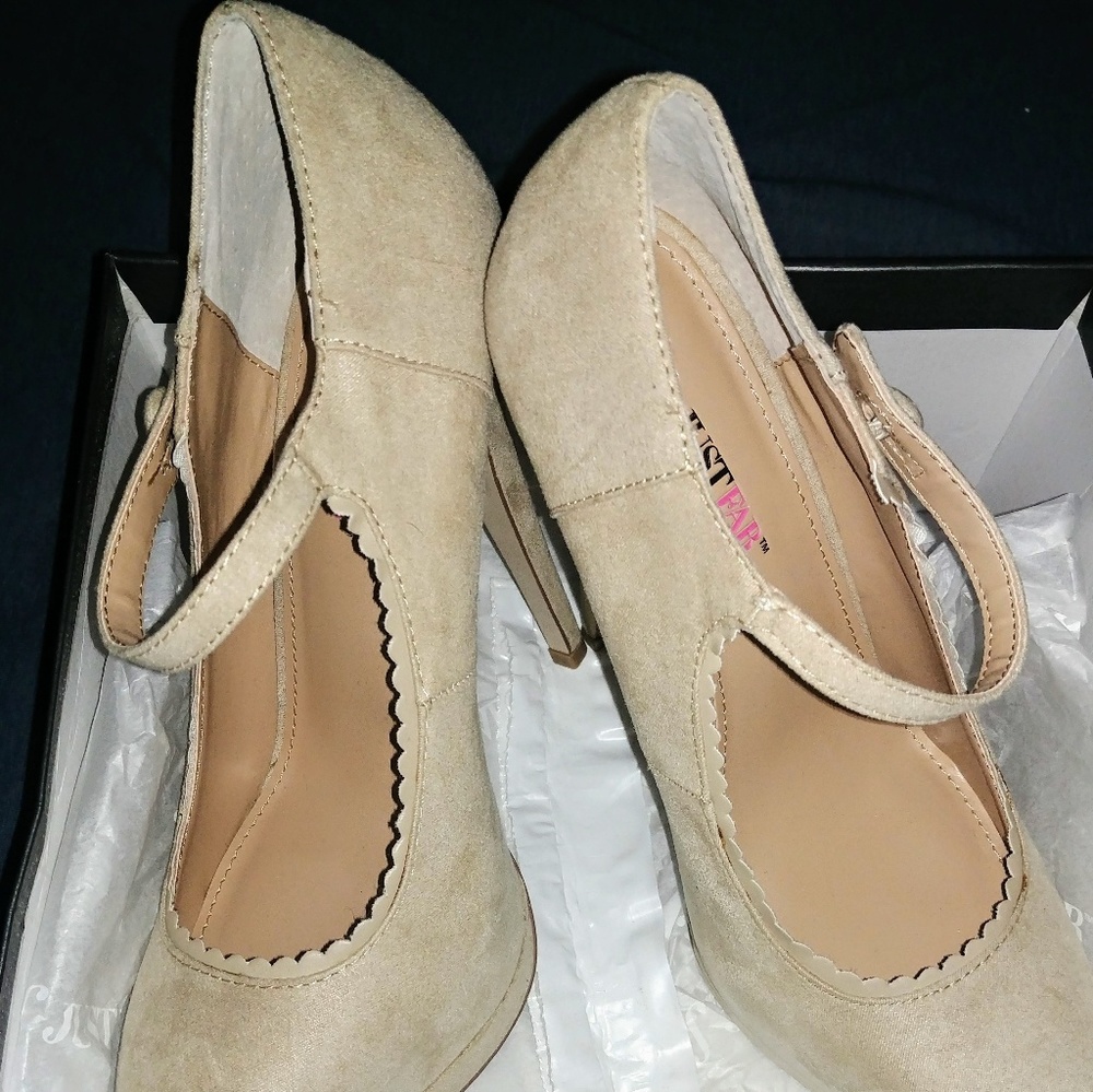 Justfab cream colored Mary Janes